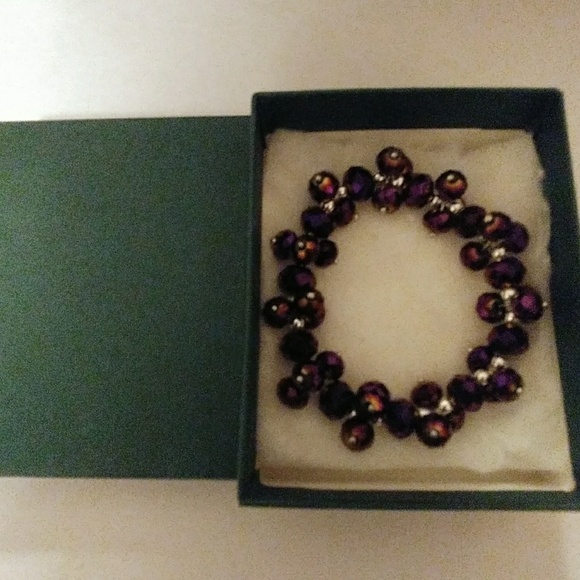 Purple Metallic Crystal Bracelet - Picture 6 of 8